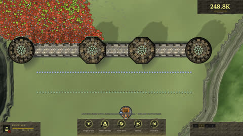 Berserkers pressing against the stone wall, spear line behind