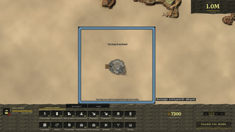 A wall stamp hovering as a ghost before building