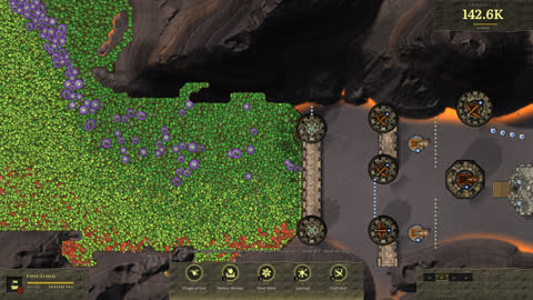Green flood against black basalt on the volcano map