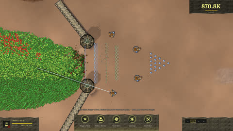 Cavalry held in reserve behind the line in the wasteland